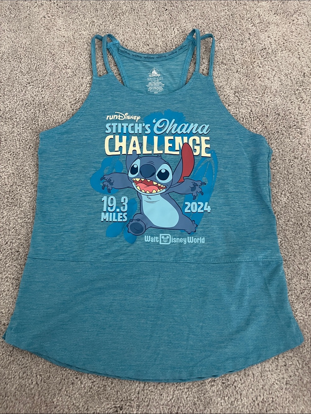 RunDisney Teal Stitch 'Ohana Challenge 2024 Women's Athletic Tank